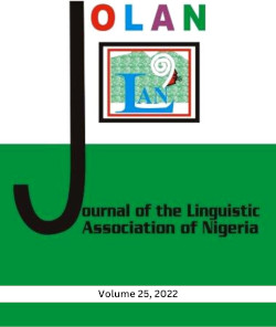 					View Vol. 25 (2022): Journal of Linguistic Association of Nigeria
				