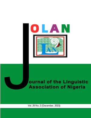 					View Vol. 26 No. 2 (2023): Journal of the Linguistic Association of Nigeria (December Edition)
				